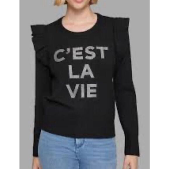 Size XL women’s black color with rhinestones sign Karl Lagerfeld NWT - Picture 1 of 10